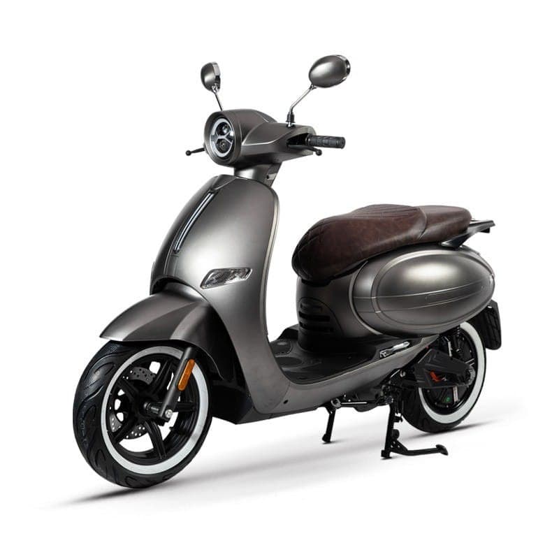 Premium electric scooter with silver and black design