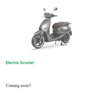 Coming soon electric scooter
