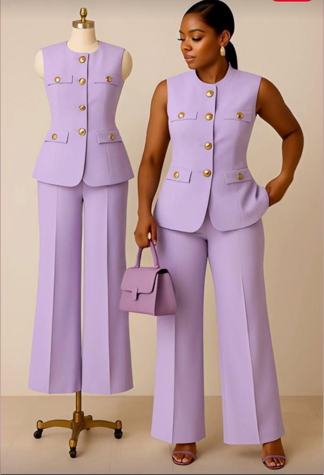 Women's lilac trouser suit set